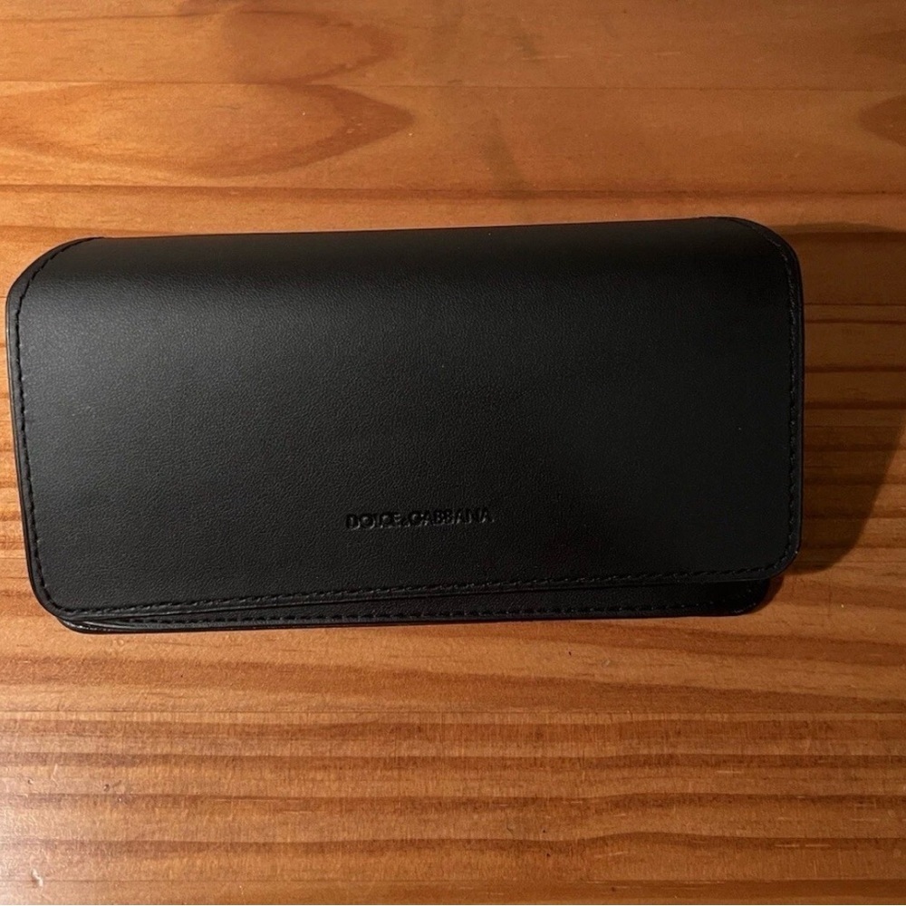 Dolce & Gabbana Black Leather Magnetic Sunglasses Case Only Excellent Condition